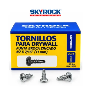 Tornillo 7x7/16" Punta Broca Zincado