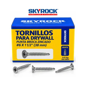 Tornillo 6x1-1/2" Punta Broca Zincado