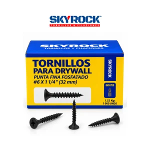 Tornillo 6x1-1/4" Punta Fina Fosfatado