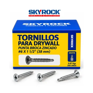 Tornillo 6x1" Punta Broca Zincado