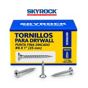 Tornillo 6x1" Punta Fina Zincado