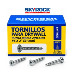 Tornillo 6x2" Punta Broca Zincado