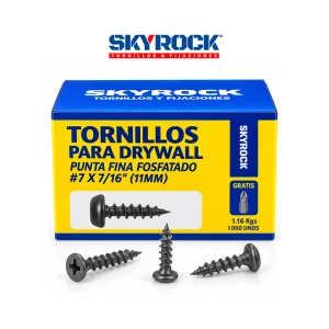 Tornillo 7x7/16" Punta Fina Fosfatado